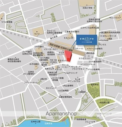 エミリブ石神井公園[1LDK/45.44m2]の配置図