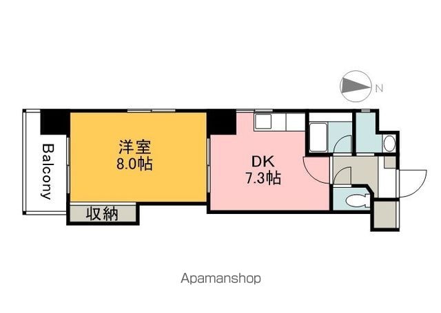 ビバーチェ平野町[1DK/34.57m2]の間取図