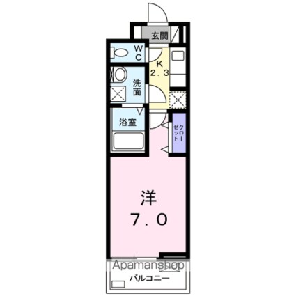 リバーサイド蛍[1K/26.15m2]の間取図