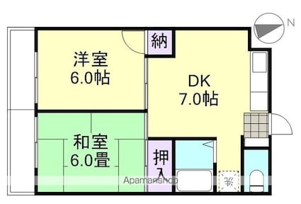 えきまえマンション[2DK/40.52m2]の間取図