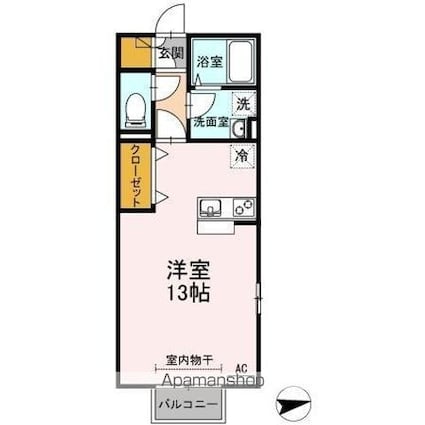 パラディー森塚[1R/33.61m2]の間取図