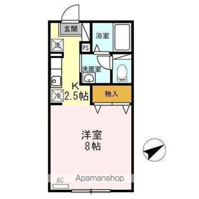 ルグラン篠田[1K/26.71m2]の間取図