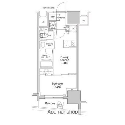 東京都大田区大森中１丁目[1DK/27.97m2]の間取図