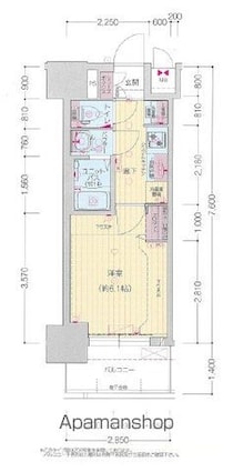 プレサンス太閤通駅前デュプル[1K/21.74m2]の間取図