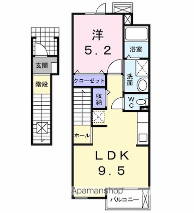 ル・モンヴェール[1LDK/43m2]の間取図