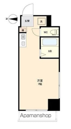 アソルティ東二番丁レジデンス[1R/20.33m2]の間取図