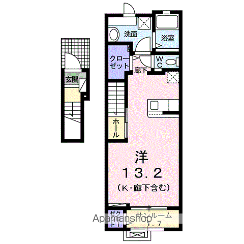 アスティオス永城院 202 ｜ 山口県下松市大字末武中304-1（賃貸アパート1R・2階・40.94㎡） その2