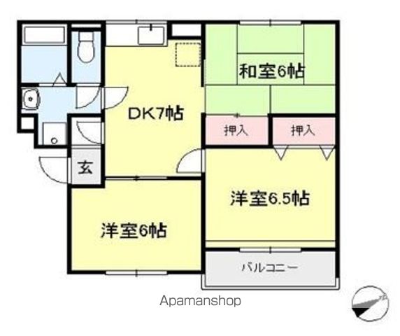 【立川市砂川町のアパートの間取り】