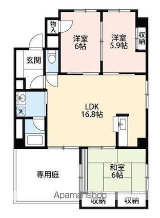 ナチュールプレイスⅠ（南）[3LDK/73.66m2]の間取図