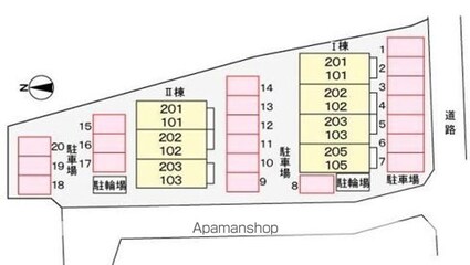 チェリッシュⅠ[1LDK/41.98m2]の配置図
