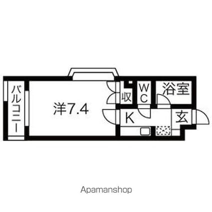 シティライフ覚王山[1K/22.5m2]の間取図