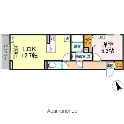 （仮称）中野区鷺宮３丁目ＰＪ[1LDK/43.62m2]の間取図