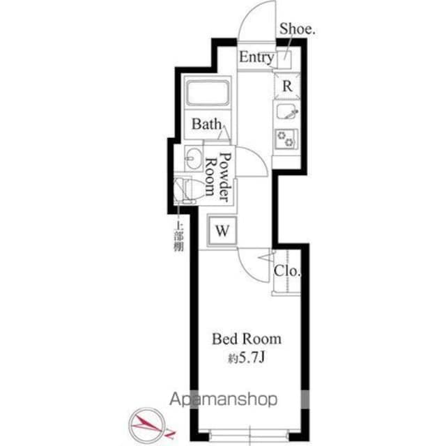 グランパセオ祐天寺ウエスト[1K/20.57m2]の間取図