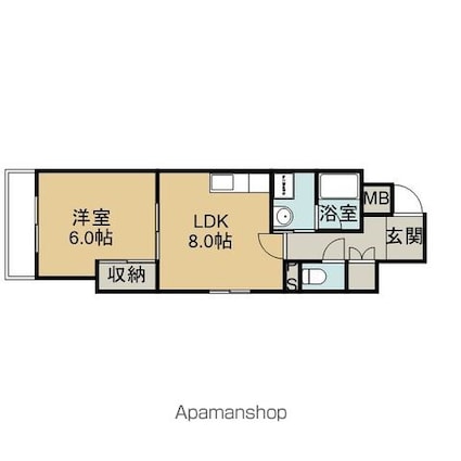 アーバンエコーズ[1LDK/38.8m2]の間取図