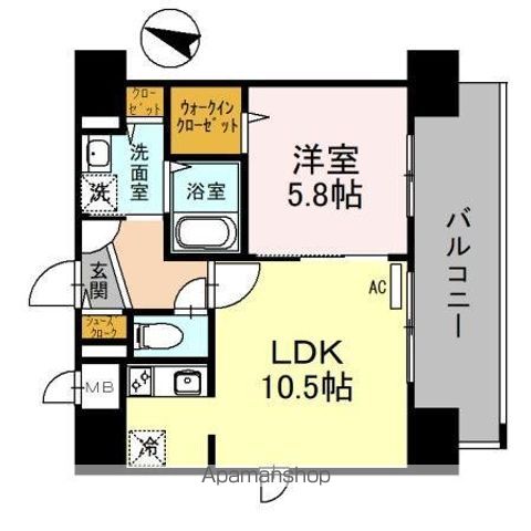 【大阪市北区中崎のマンションの間取り】