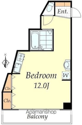 アームス西新宿[1R/27.72m2]の間取図