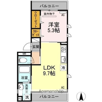 ＳＨＩＮＩＮ’ＤＡＹＳ　石神井台[1LDK/36.68m2]の間取図
