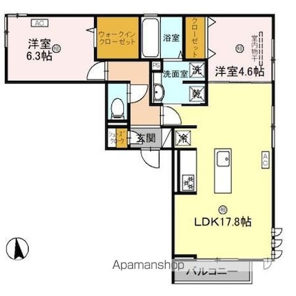 ＤーＲＯＯＭ和歌山四番丁[2LDK/68.1m2]の間取図