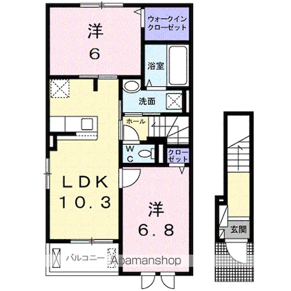 ジャスパーＥＸ・Ⅰ[2LDK/58.99m2]の間取図