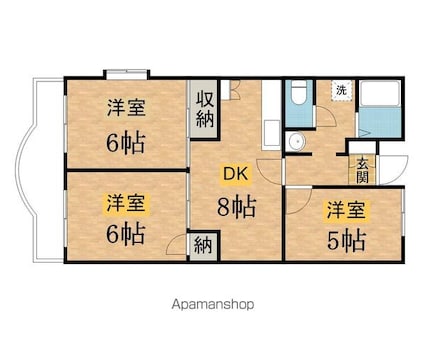 エスポワール[3DK/56.1m2]の間取図
