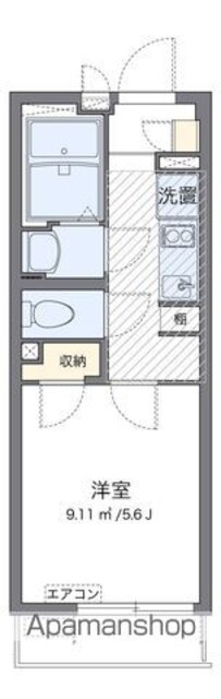 クレイノフェリス金町[1K/20.29m2]の間取図