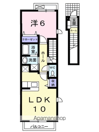 エクセレンテ関谷Ｂ[1LDK/42.37m2]の間取図