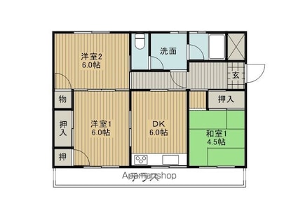 藤森コーポ[3DK/59m2]の間取図