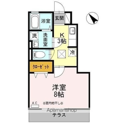 カインドコープ　ＩＩＩ[1K/28.8m2]の間取図