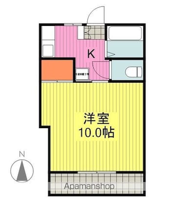 福島県福島市郷野目字金込町[1K/27.52m2]の間取図