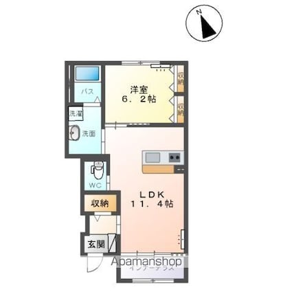 プランドール[1LDK/48.45m2]の間取図