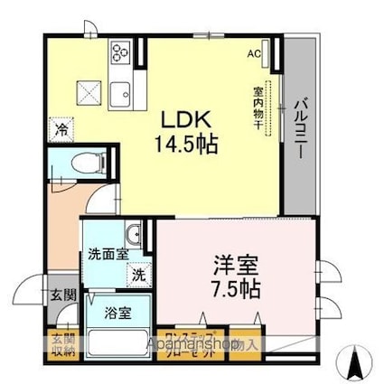 リナーシェ古川北[1LDK/52.44m2]の間取図