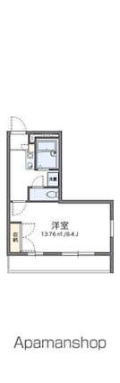 レオパレスサンライズ[1K/24.84m2]の間取図