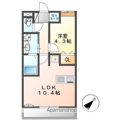 サンシャイン勝田台[1LDK/37.35m2]の間取図