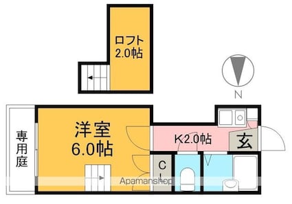 Ｆ・グレース高須新町[1K/23m2]の間取図
