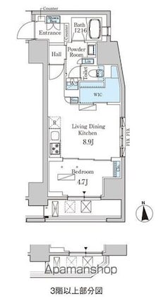 ライオンズフォーシア神田須田町[1LDK/38.99m2]の間取図