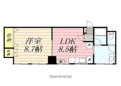 リルブランシュ[1LDK/43.72m2]の間取図