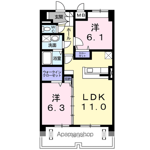 ペットマンションあかやまの間取り写真