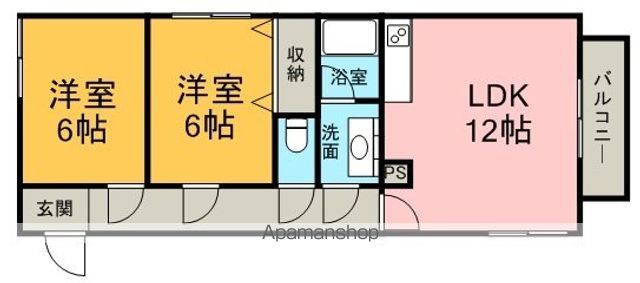 ビッグバーンズマンション北郷IIIAの間取り写真