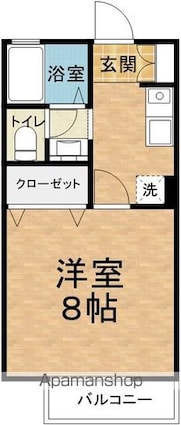 長野県松本市征矢野２丁目[1K/26.4m2]の間取図