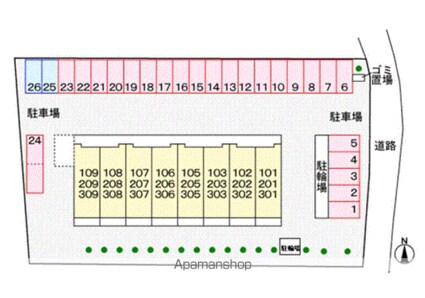 トーラス[1LDK/42.38m2]の配置図
