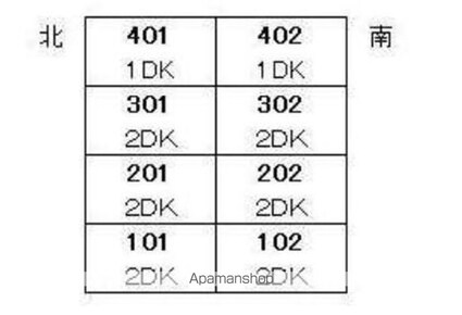 スカイハイツ[2DK/36.45m2]の配置図