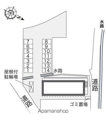 レオパレスステランテ[1K/23.18m2]の配置図