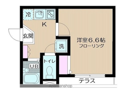 Ｋｅｉ　ｈａｉｍ　Ｈｉｒａｉ　－ケイハイムヒライ[1K/22.55m2]の間取図
