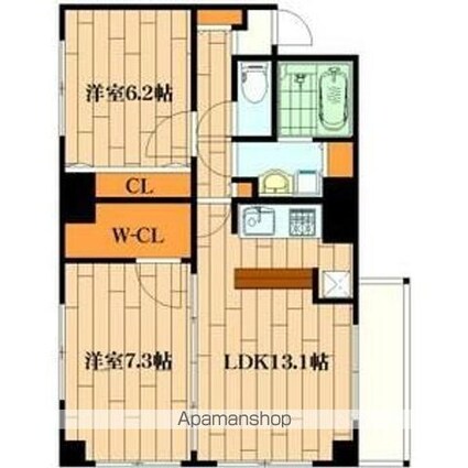 オーク高輪Ⅱ[2LDK/64.39m2]の間取図