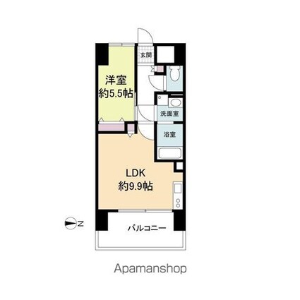 Ｌａ　Ｄｏｕｃｅｕｒ山王[1LDK/36.21m2]の間取図