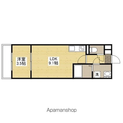 ＫＬＡＬＩＳＳ西原[1LDK/29.69m2]の間取図