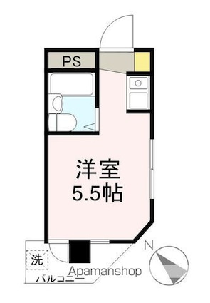 サンハイツ[1R/13.35m2]の間取図