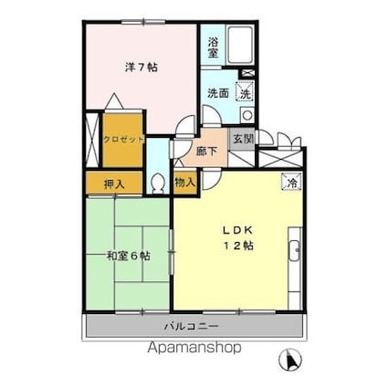 グリーンコート[2LDK/58.54m2]の間取図