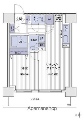 エスティメゾン大島[1LDK/44.4m2]の間取図