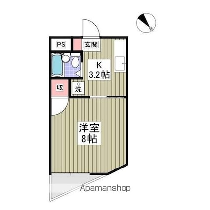 トラストホーム勝田台[1K/22.37m2]の間取図